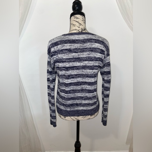 Aéropostale Navy & Heather Gray Striped Round Neck Sweater - Picture 4 of 11